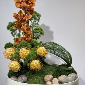Cymbidium with Leucosperum...